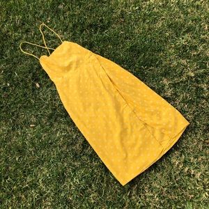 MAJORELLE yellow floral lace up back midi-sz XL